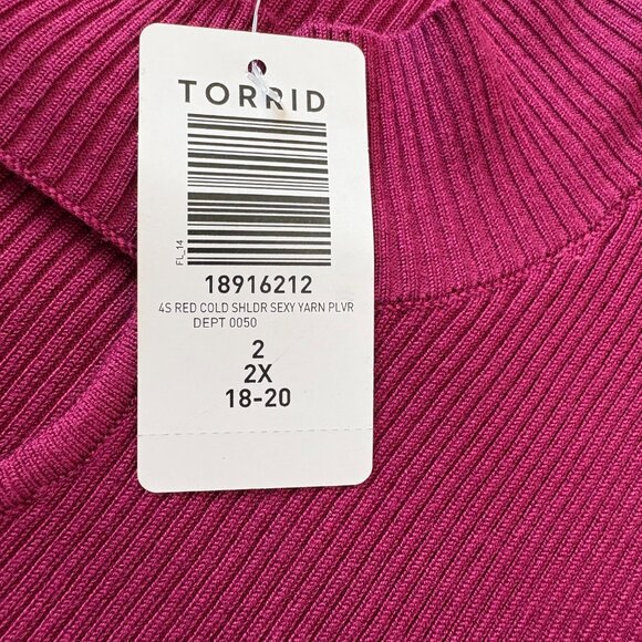 Cold-Shoulder Keyhole Burgundy Ribbed Knit Shirt Dress By Torrid Womens Size 2 - Picture 12 of 15